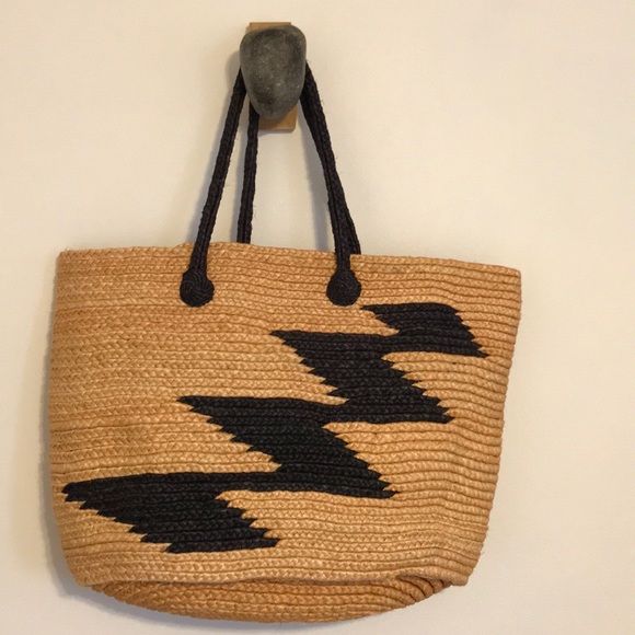 NWOT Indego Africa Fair Trade Zig Zag Beach Bag - Picture 6 of 7